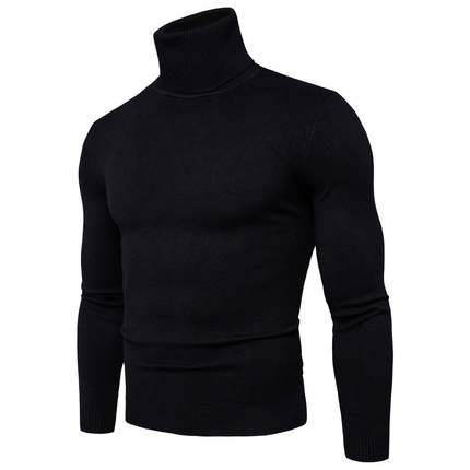Men winter turtleneck sweater slim pullover knitwear tops