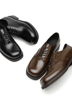 DESERTO 头层马油牛皮内里小羊皮Cleanfit方头德比增高皮鞋男女