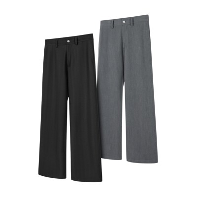 DESERTO 肌理感花纱纯色垂感直筒宽松休闲抗起球春夏西裤长裤男