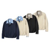 DESERTO 格纹千鸟格假两件Miu系垫肩哈灵顿休闲夹克学院风外套男