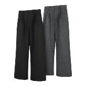 DESERTO 50%羊毛人字纹700G毛呢双褶位宽松微喇通勤休闲西裤 男