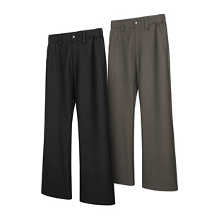 型老钱风静奢微喇条纹休闲西裤 DESERTO 丝光羊毛混纺2021M版