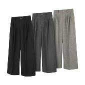 休闲裤 DESERTO 700G重磅自发热毛呢三褶位烫线A字型垂感秋冬西裤