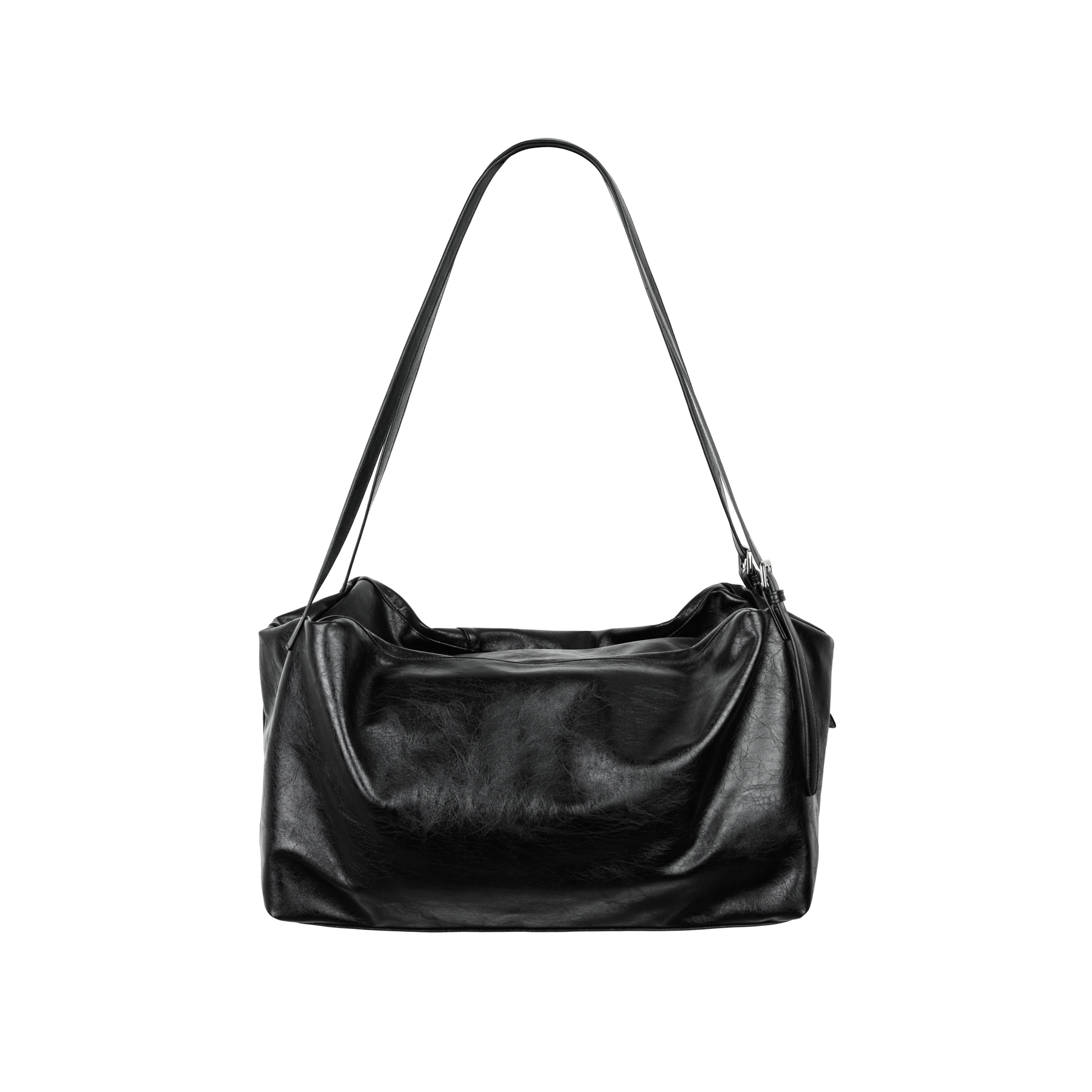 DESERTO 肌理亮面波纹油蜡皮FamliyBag大容量斜挎包单肩手提包