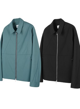 DESERTO 23SS TR面料解构拼接CleanFit翻领拉链短夹克休闲上衣男