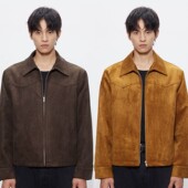 DESERTO 丝光麂皮绒巴恩风Western西部夹克正肩短宽休闲翻领外套