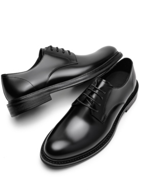 DESERTO 头层牛皮圆尖头微翘头小羊皮内里尖头休闲通勤德比皮鞋男