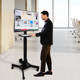 移动显示器支架电视落地架17 32寸电视显示器推车移动工作台升降