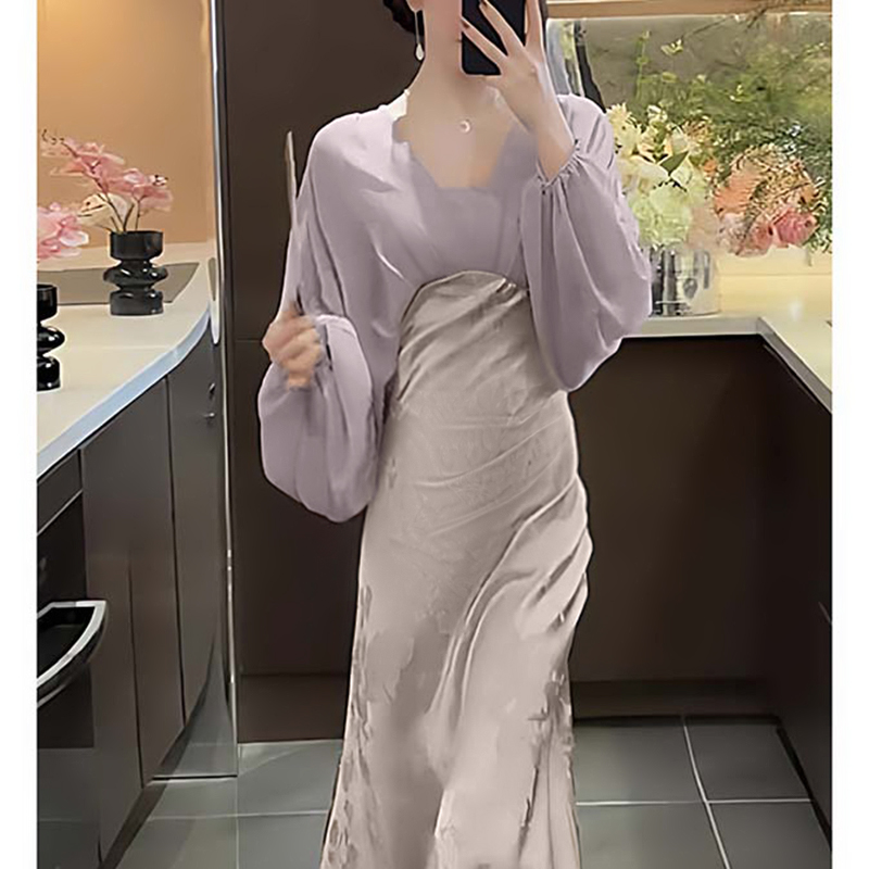 新中式国风假两件连衣裙女高级感显瘦优雅气质长裙TX0018