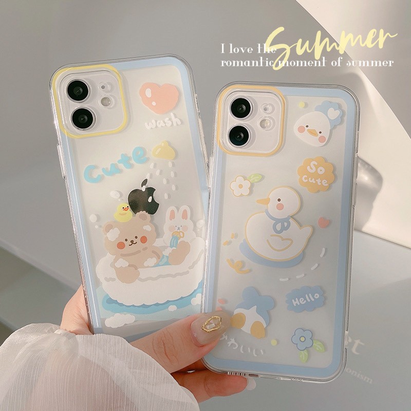 原创小清新13适用iPhone16苹果15pro手机壳Xs/11全包硅胶8可爱14