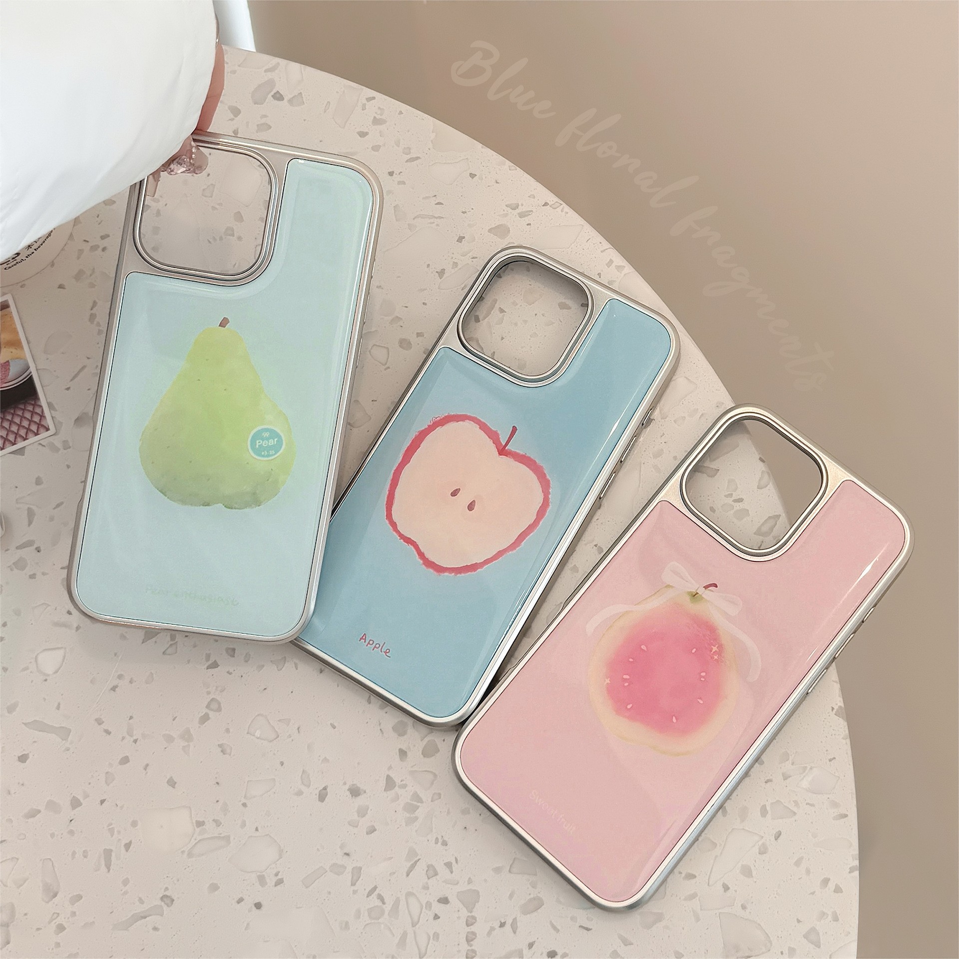 ins水果适用苹果15pro max手机壳iphone16滴胶13电镀14小众12个性