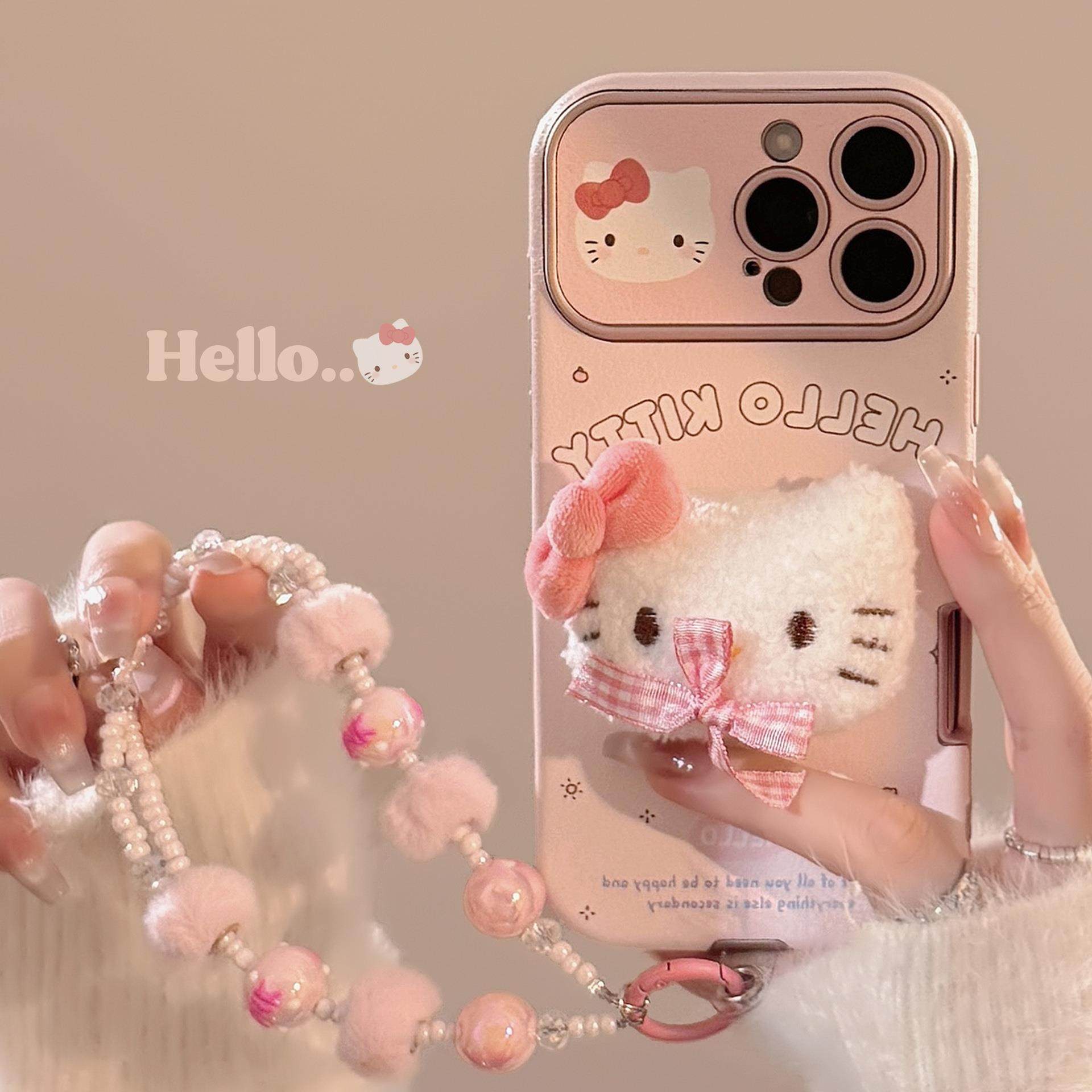 可爱粉蝴蝶结猫适用iphone