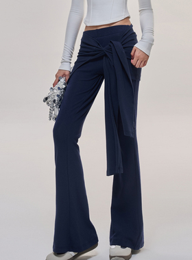 Tuwhy“长腿秘诀”加绒磨毛微喇针织裤休闲裤裤长款高个女裤春秋