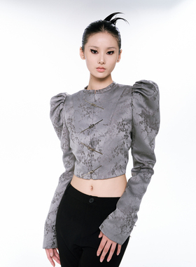 Tu why原创设计外套女春秋小众新中式高级感羊腿袖夹克上衣短款