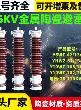 户外高压35-110KV陶瓷金属氧化锌避雷器Y5WZ51-134Y10WZ108-281
