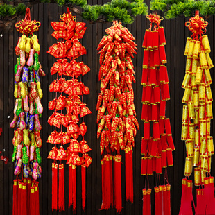 2026新年福字挂件马年乔迁中国结辣椒鞭炮灯笼挂饰春节客厅装饰品