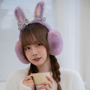 新款可爱耳罩冬季学生韩版兔耳朵防风冻冷天保暖女士毛绒折叠耳套