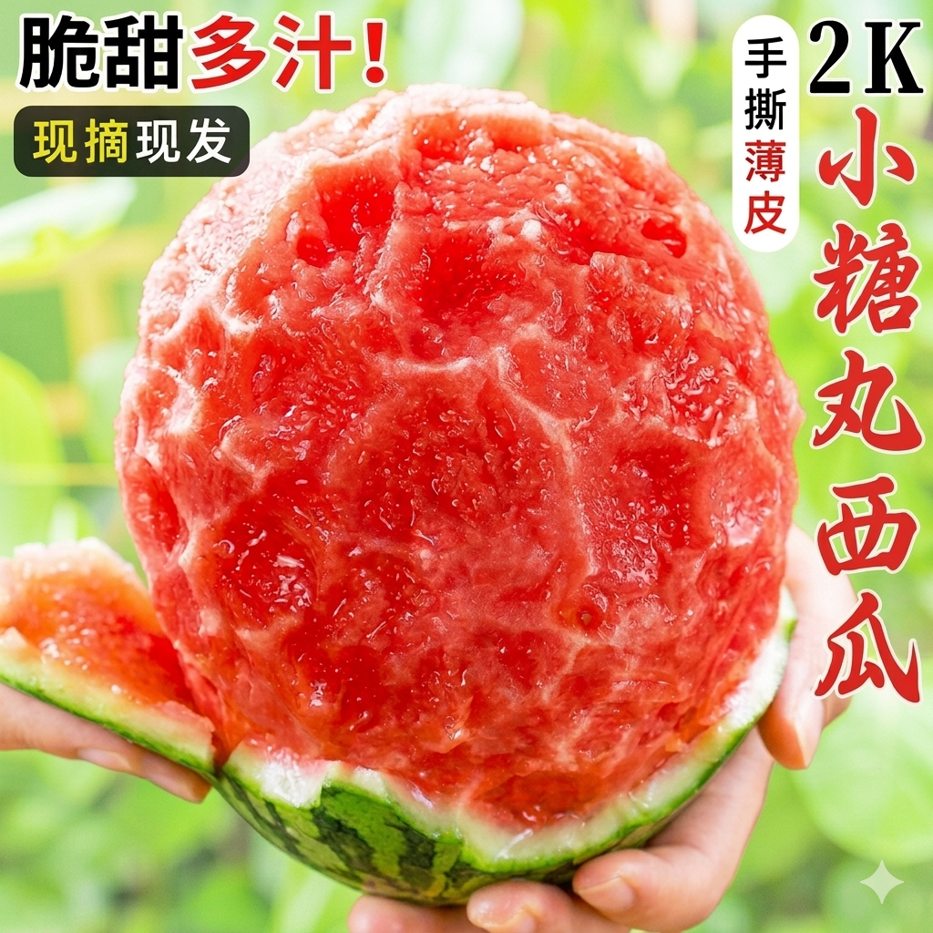 正宗小糖丸西瓜甜脆爆汁薄皮红壤手剥小吊瓜口口脆新鲜网红水果