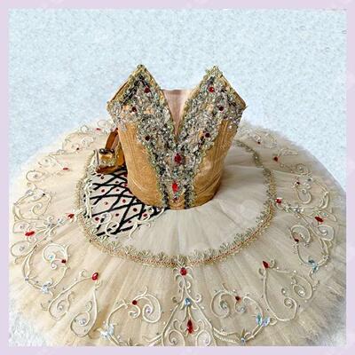 香槟色帕基塔芭蕾舞裙睡美人变奏女童粉色儿童专业成人女凸凸裙