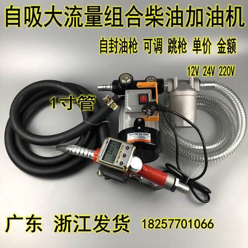 大功率电子自封计量组合加油枪抽油泵加油机220V 12V 24V 550W