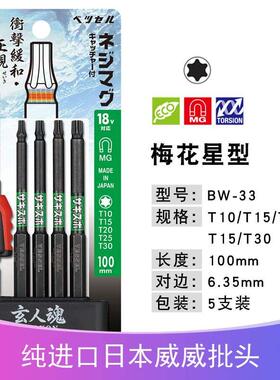 日本威威批头SS16T1010高硬度实心批咀进口内六角梅花批带磁批嘴