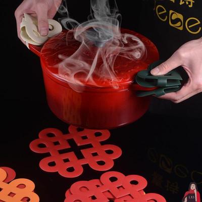 新年创意中国结隔热垫防烫耐高温碗垫硅胶锅垫盘餐桌垫杯垫加厚餐