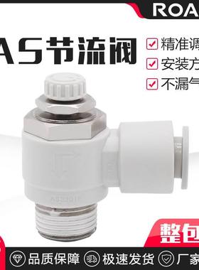 AS限出型直角节流阀调节接头AS1201F/2201F/3201F/4201F气动接头