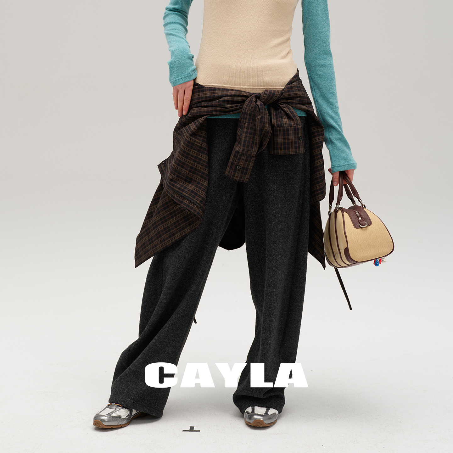 CAYLA绒感休闲弯刀裤休闲