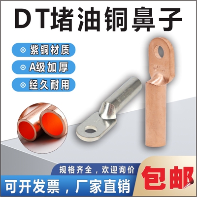 堵油式铜鼻子DT铜线耳接线端子