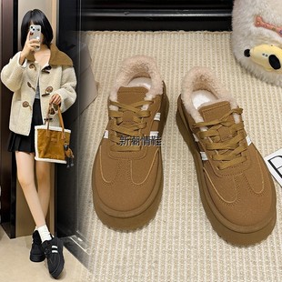 2年款 情荐潮流鞋 新女加绒雪地靴加闲冬冬女款 205冬季 子女厚休板鞋