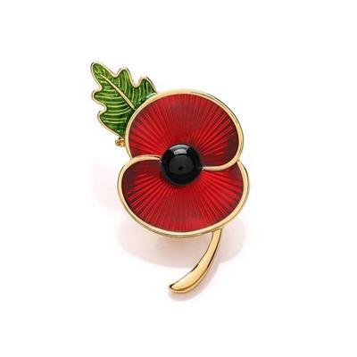 Classic red dripping poppy brooch Corsage British Remembranc