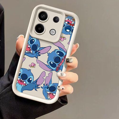 蝴蝶史迪仔适用小米14PRO 13可爱12T红米Note13 14Pro手机壳Poco X6pro防摔软套