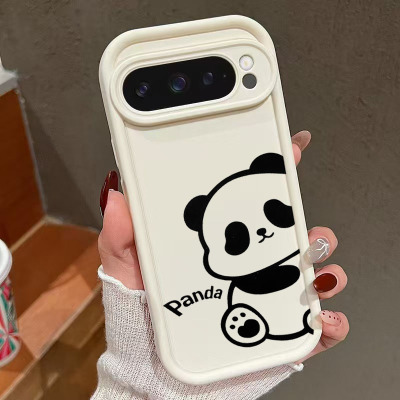 可爱熊猫10pro适用谷歌Google Pixel 9 Pro XL手机壳8A保护套7天眼阶纯色 跨境