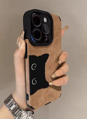 暗黑系黑猫A54适用三星Galaxy A53手机壳A52S皮纹 A73全包A72软s23ultra简约s24创意s22潮A14 A13