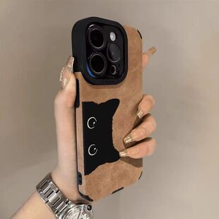 暗黑系黑猫A54适用三星Galaxy A53手机壳A52S皮纹 A73全包A72软s23ultra简约s24创意s22潮A14 A13