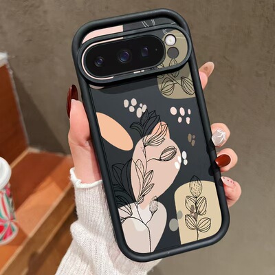 线条树叶10pro适用谷歌Google Pixel 9 Pro XL手机壳8A保护套7天眼阶梯纯色 跨境