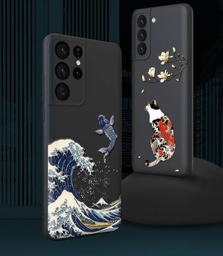 中国风s24+适用三星 galaxys21ultra保护套s25 s22 s10plus浮雕s23ultra软壳A54/a52s