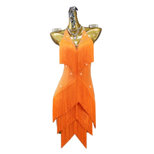 2026新款专业拉丁舞比赛表演出服装高级成人花服solo舞蹈台连衣裙