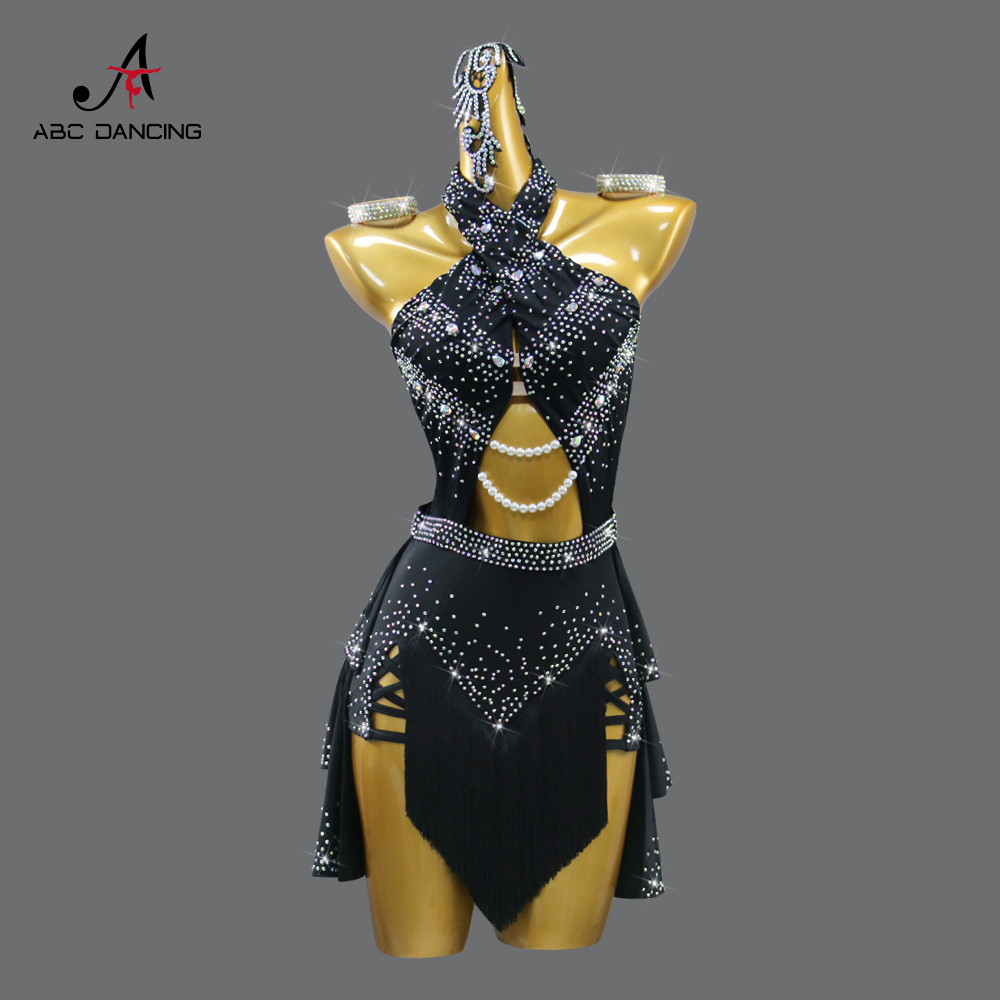 ABCDancing专业黑色拉丁舞比赛服