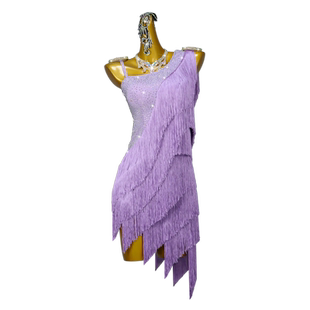 2026新款专业拉丁舞比赛服装性感流苏连衣裙舞裙蹈表演出花服艺考