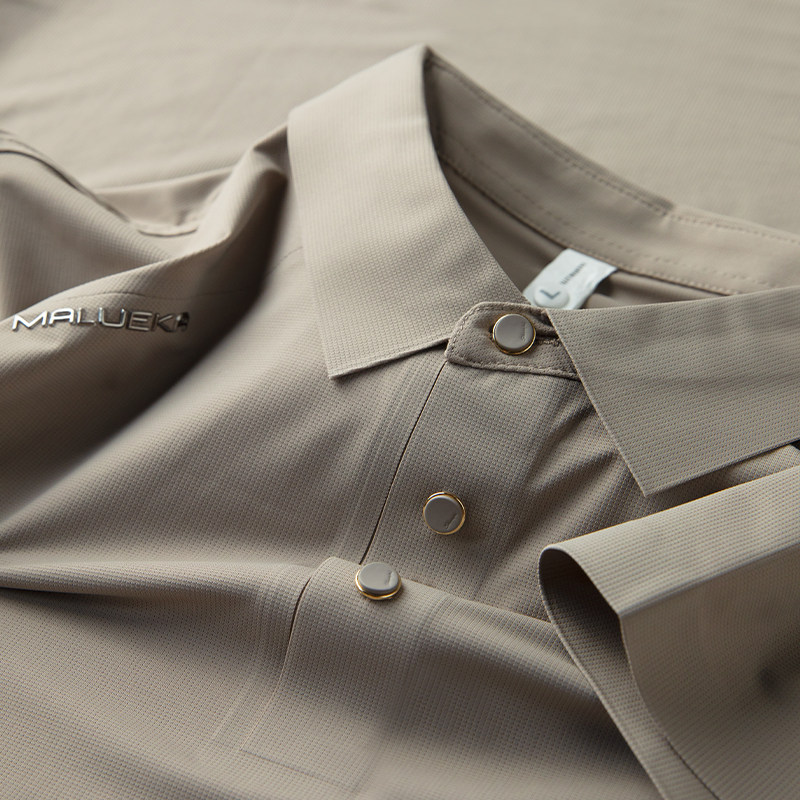 高档2026新款夏季修身休闲冰丝速干男士t恤短袖无痕POLO衫男装潮