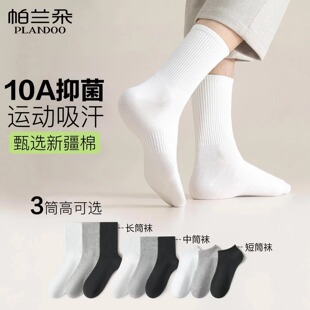 【帕兰朵】新疆棉10A抑菌防臭中筒袜5双