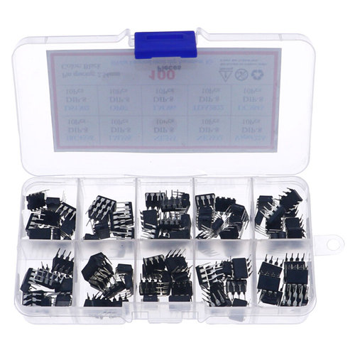 10种100个常用IC集成电路芯片DIP-8直插LM458 NE555 OP07电子元件