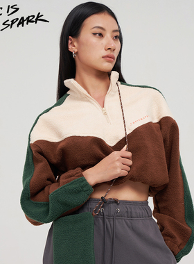 她是火花SIAS 摇粒绒卫衣 户外修身长袖运动外套保暖瑜伽上衣秋冬