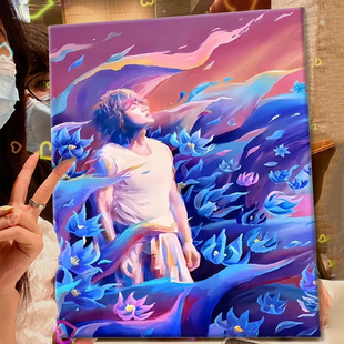 夏花数字油画diy填充言承旭电视剧萧寒角色手工填色油彩画送朋友Z