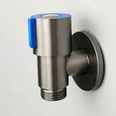 304不锈钢短款 马桶专用进水阀枪灰色电热水器冷热活接家用三角阀