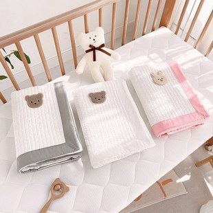 棉a类新生儿宝宝床品定制绗缝床单垫儿童拼接床床笠 ins婴儿床单