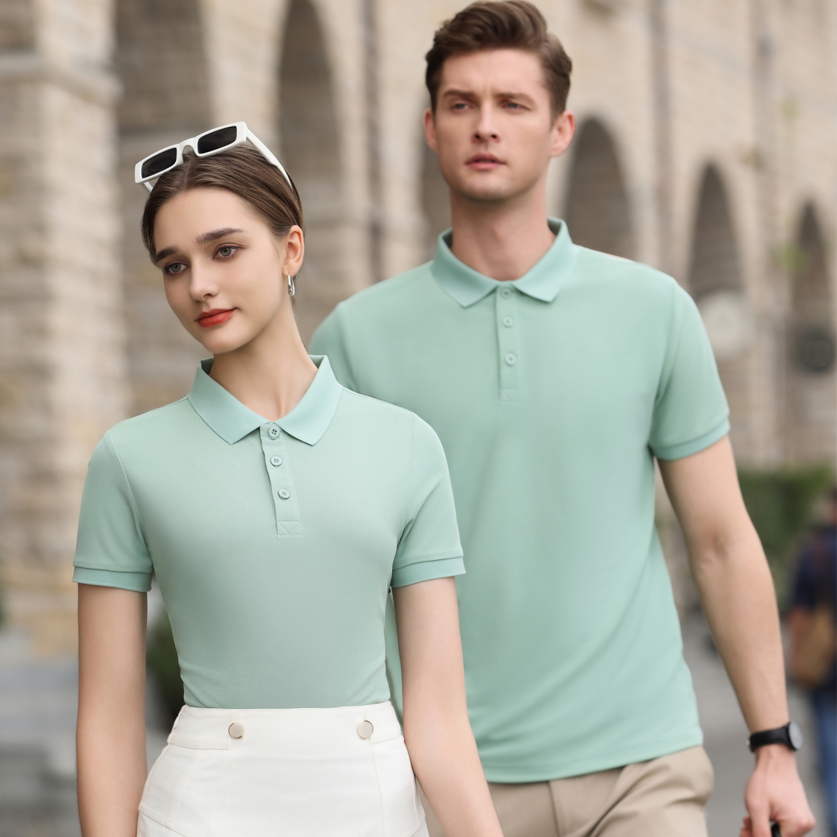 夏季纯棉POLO衫工作服t恤女款短袖工衣T恤学生班服翻领纯色情侣装