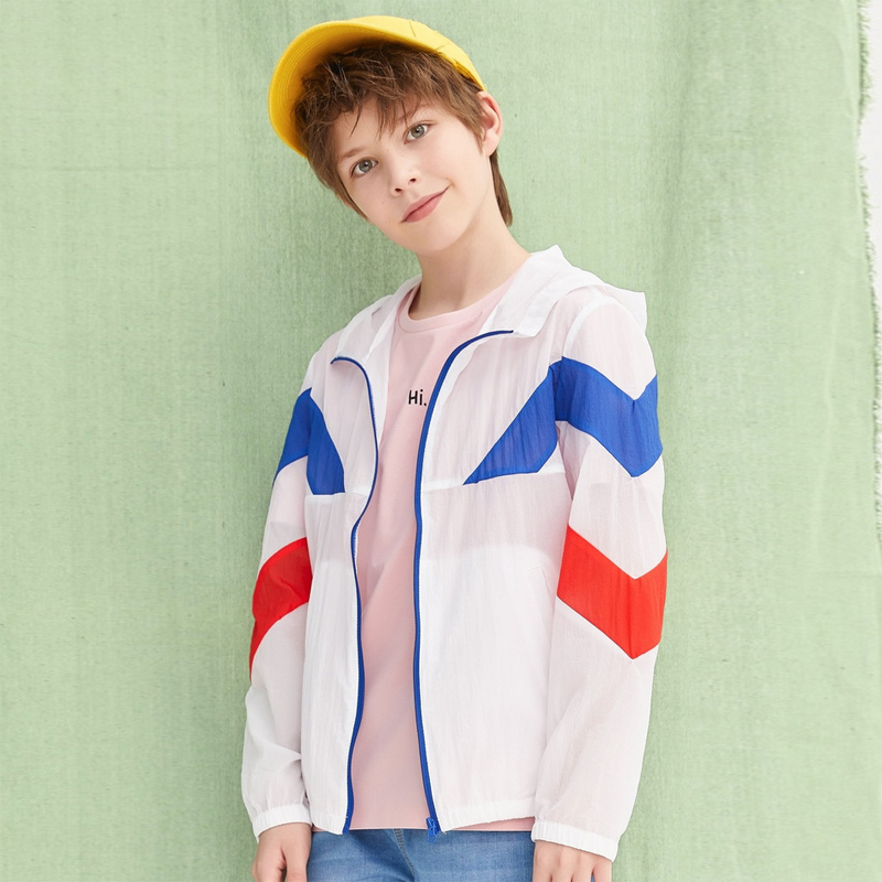 2024新款白雪巴拉男童防晒衣夏季皮肤衣透气中大童连帽轻薄上衣