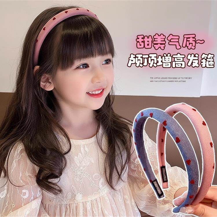 儿童法式海绵发箍2025新款小女孩时尚高颅顶宝宝百搭爱心头箍发饰